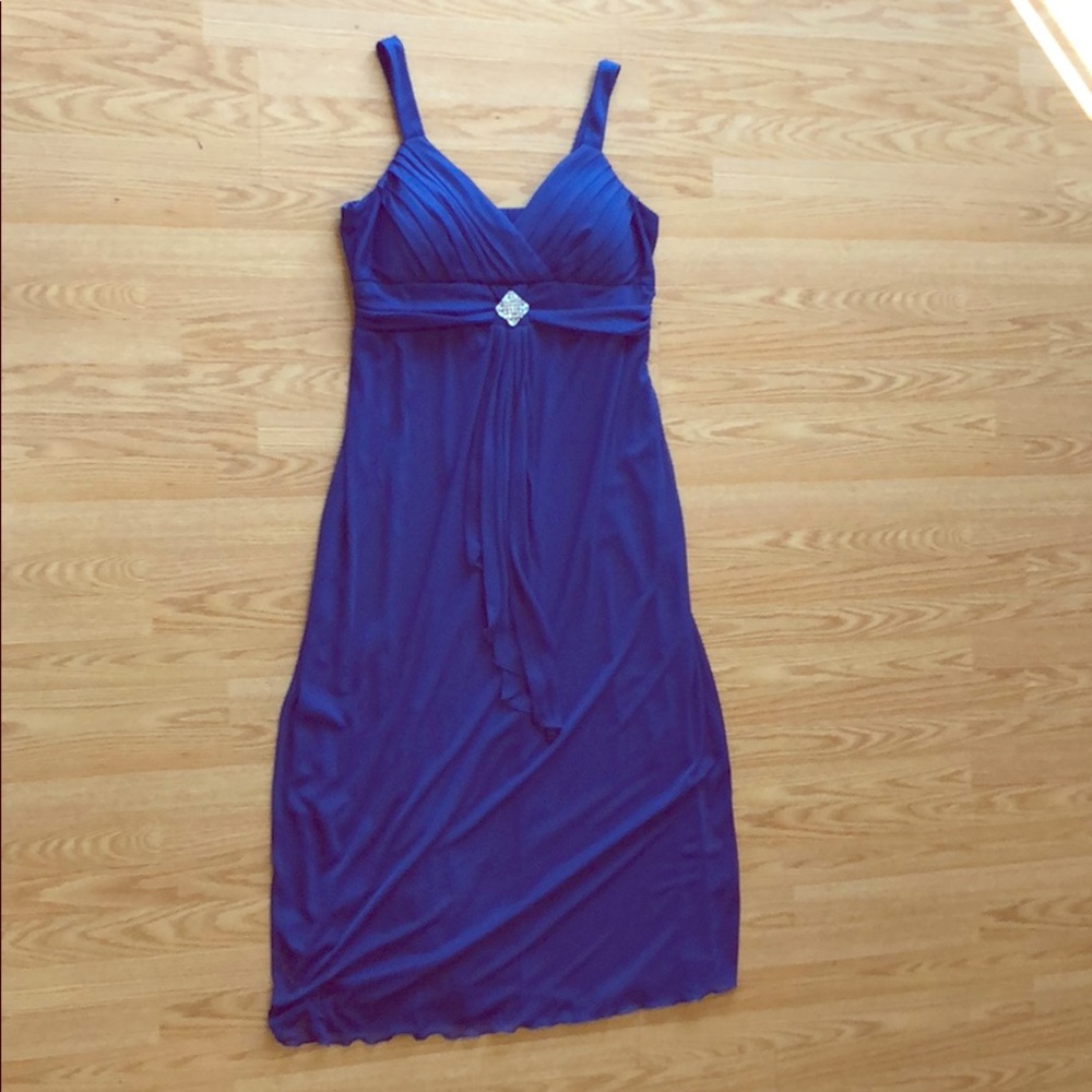 A beautiful soulful blue event dress with diamond
